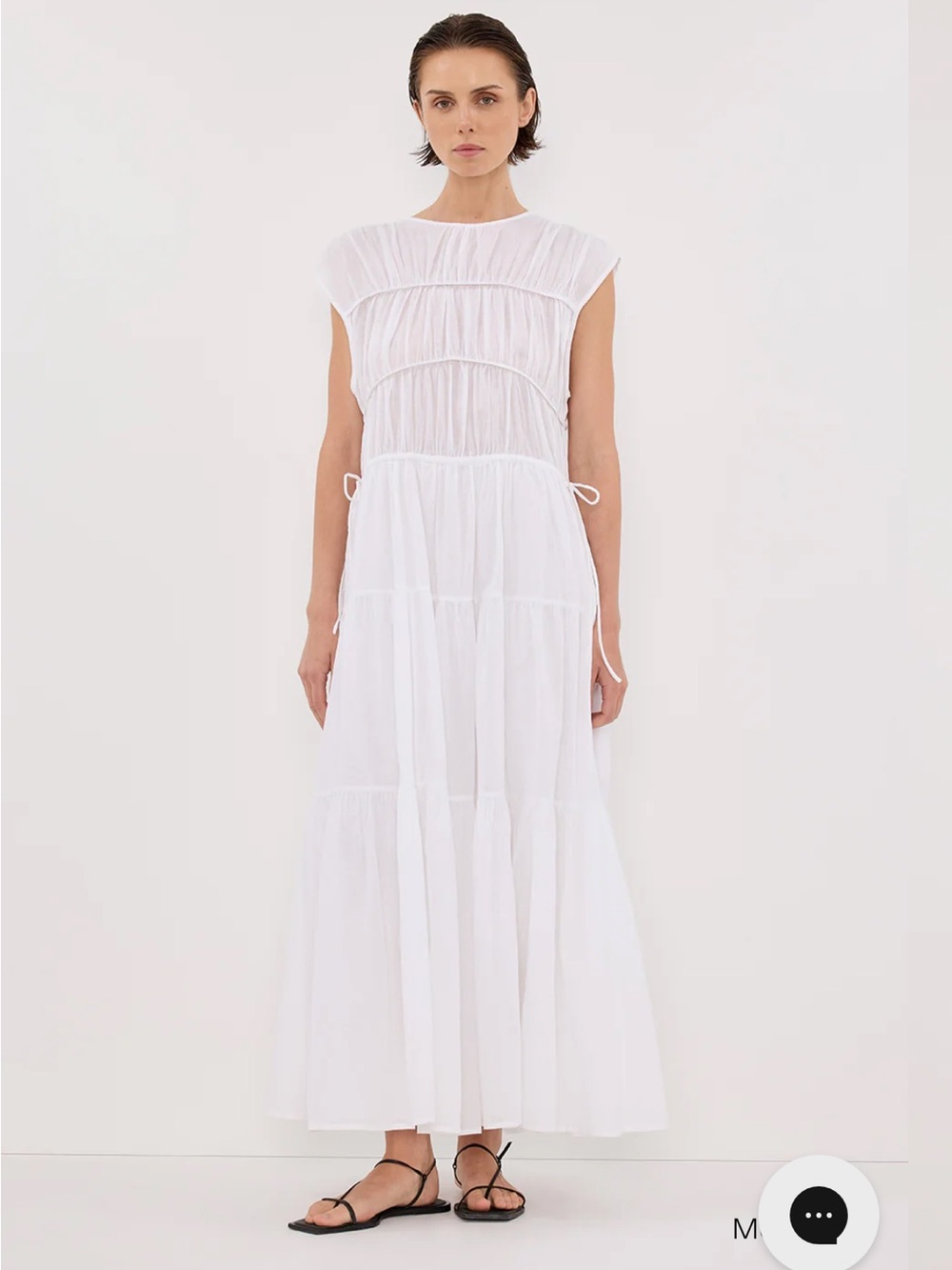 Dissh Flynn White Linen Blend Midi Dress